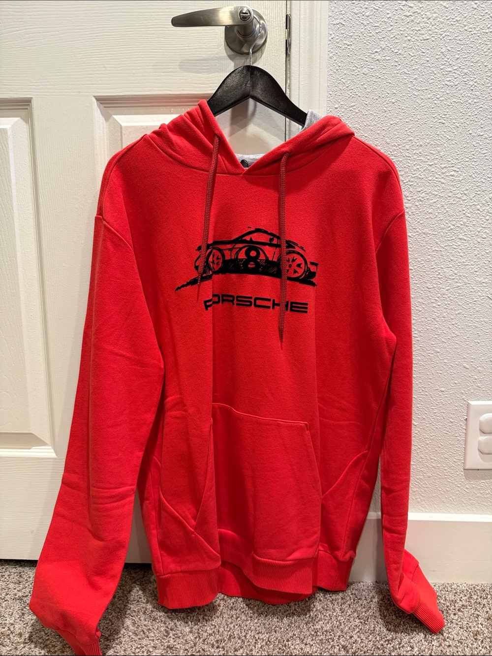Porsche Design Red Hoodie with Black Graphic